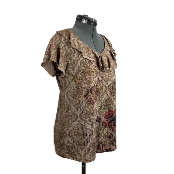 𝅺christopher & Banks Abstract Print V-neck Top - Picture 2 of 7